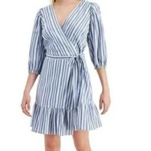 Tommy Hilfiger Blue and White Striped Mini Dress